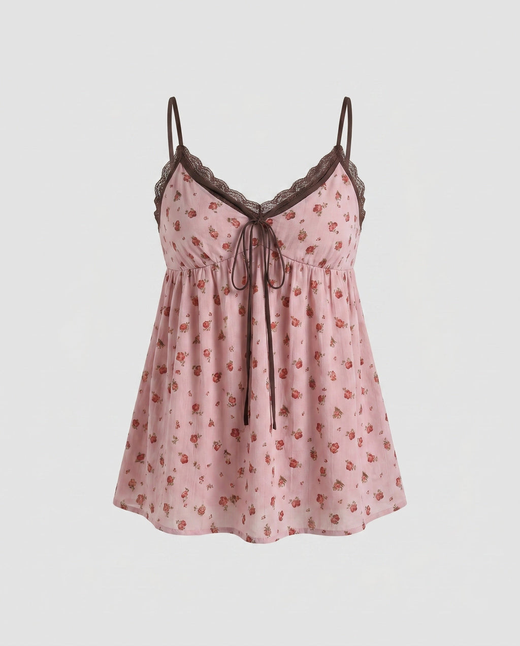 Women's Blouse Top with Floral Accents and Adjustable Straps