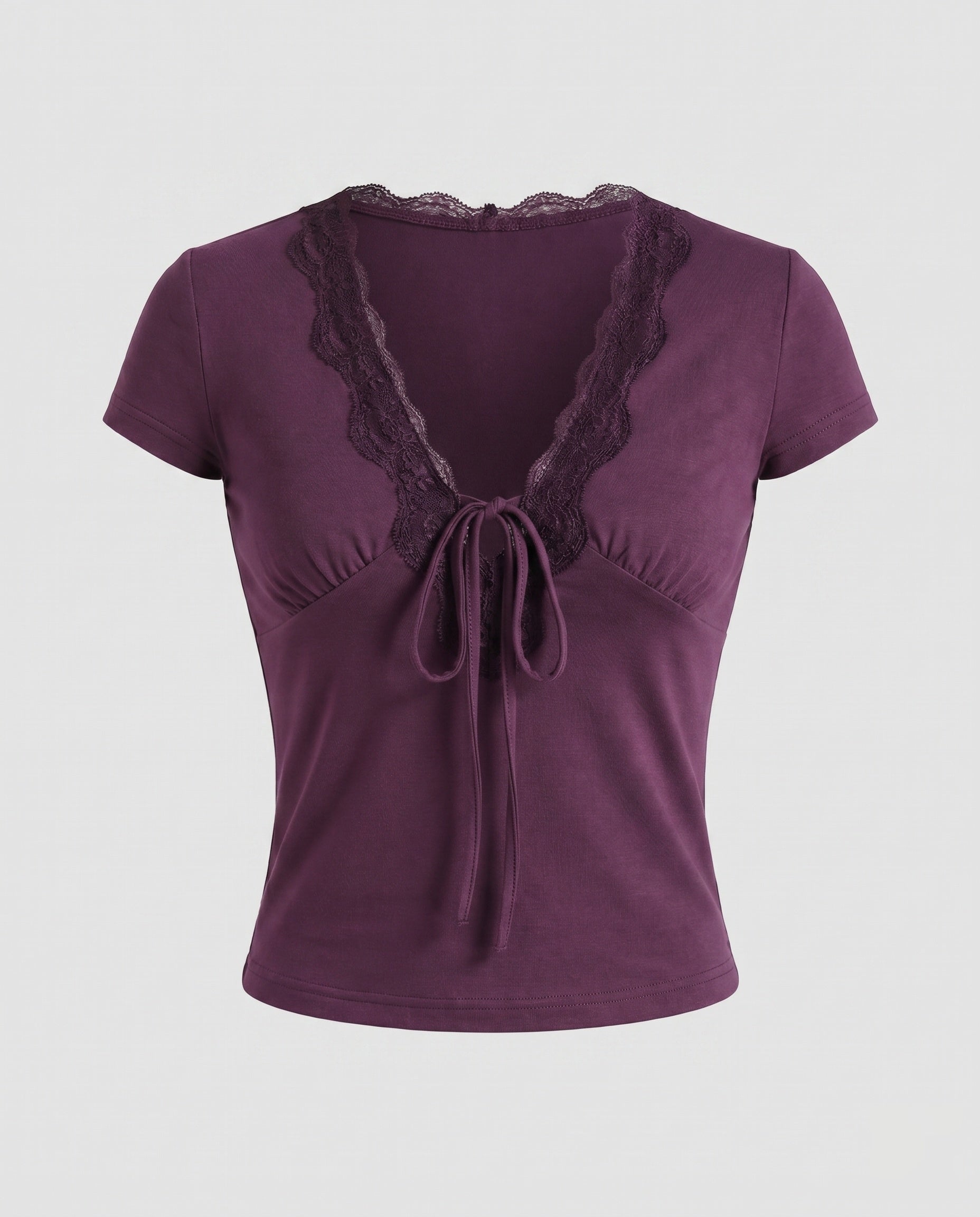 Women's Crop Top with Decorative Lace Embellishment