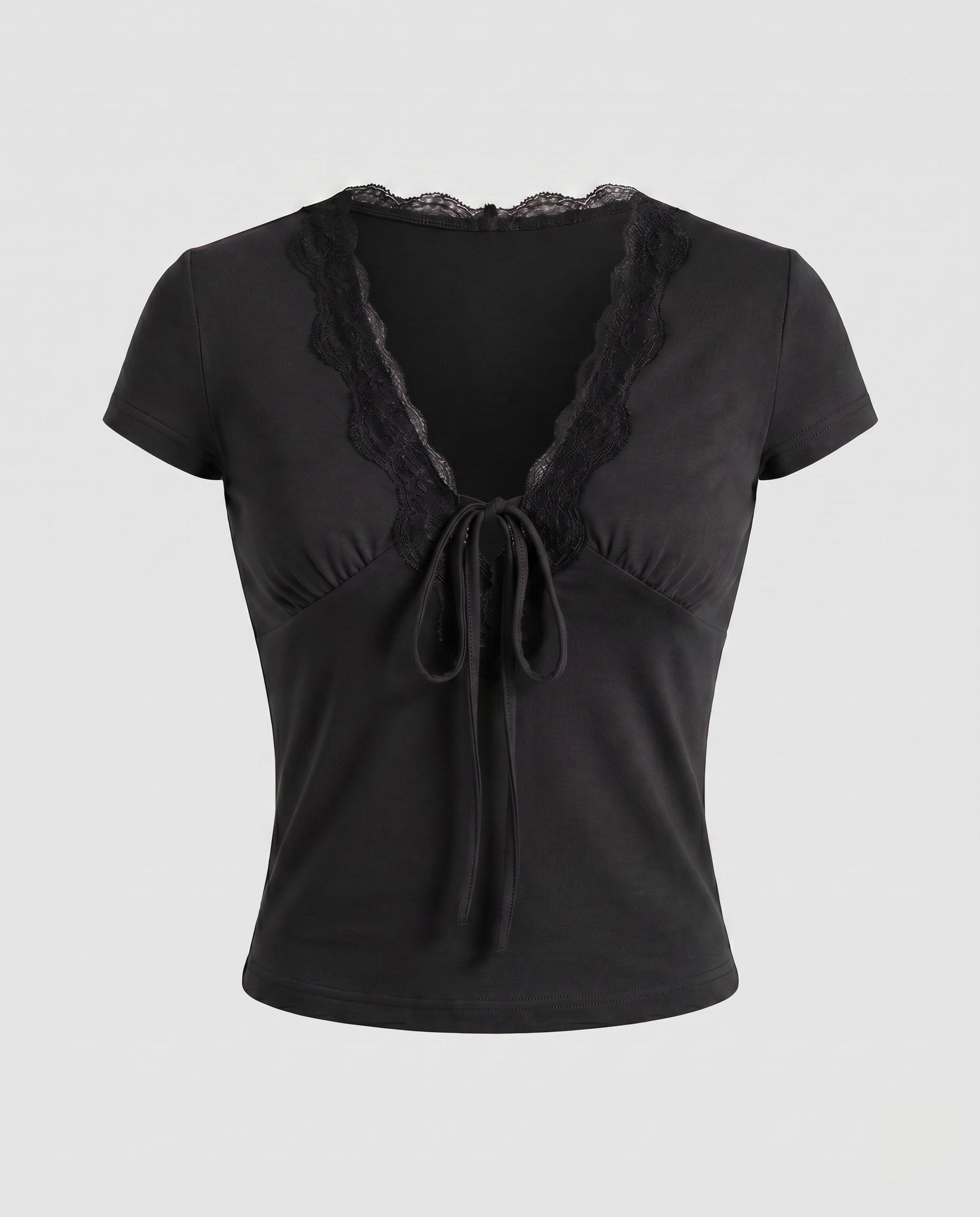 Women's Crop Top with Decorative Lace Embellishment