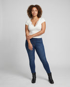 Women's Crop Top with Elegant Lace Gradient - Front View