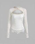 Women's Elegant Lace Top with Long Sleeves