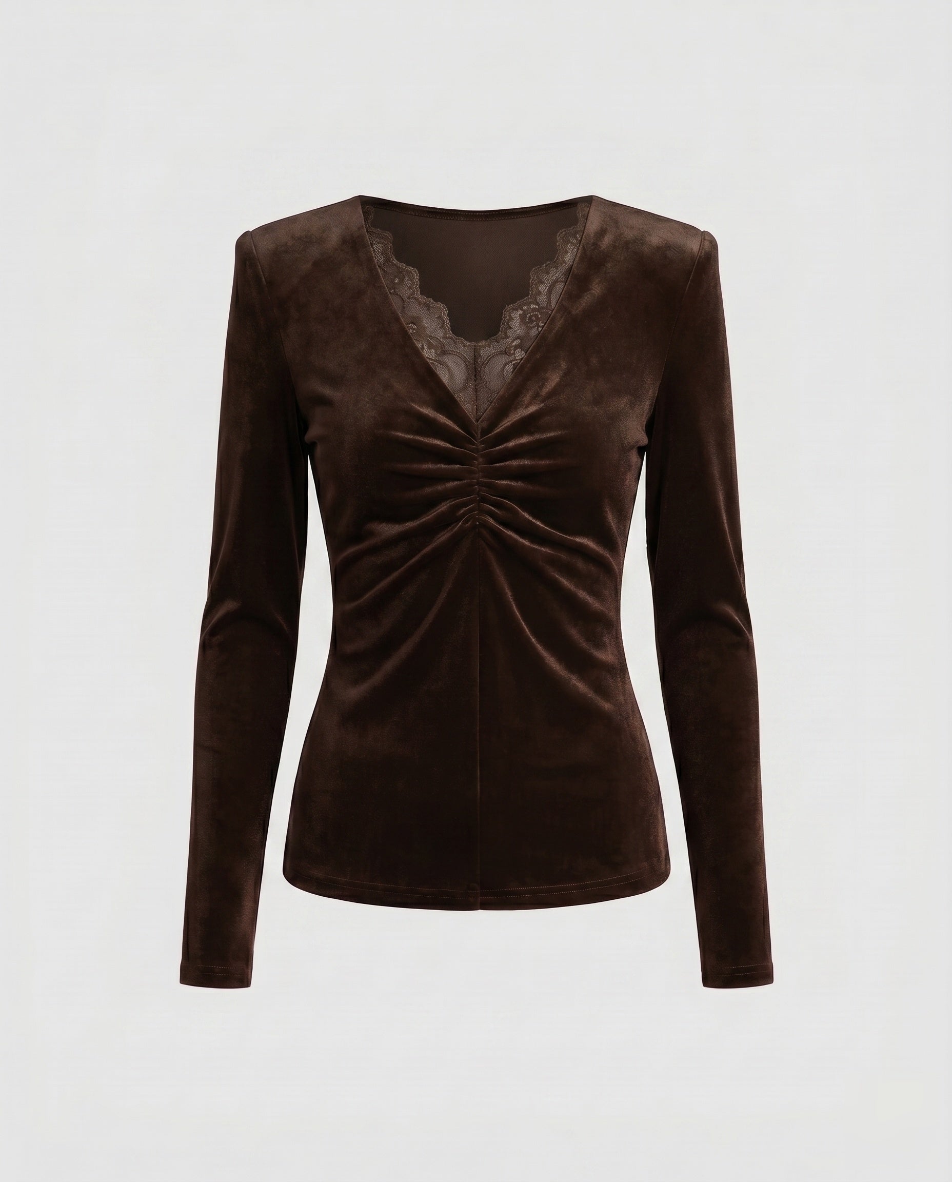 Women's Elegant Top with Lace Accents and Wrap Design