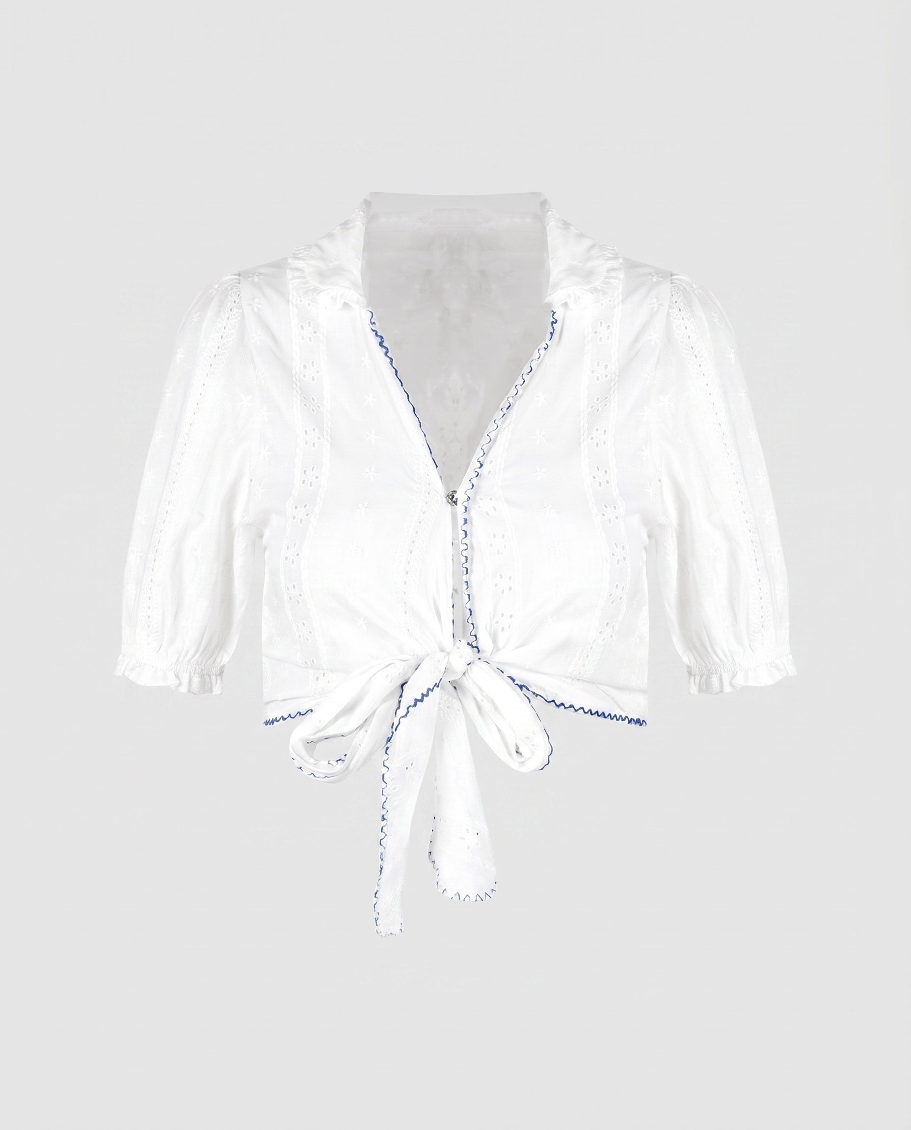 Women's Short Blouse Top with Playful Tie Design