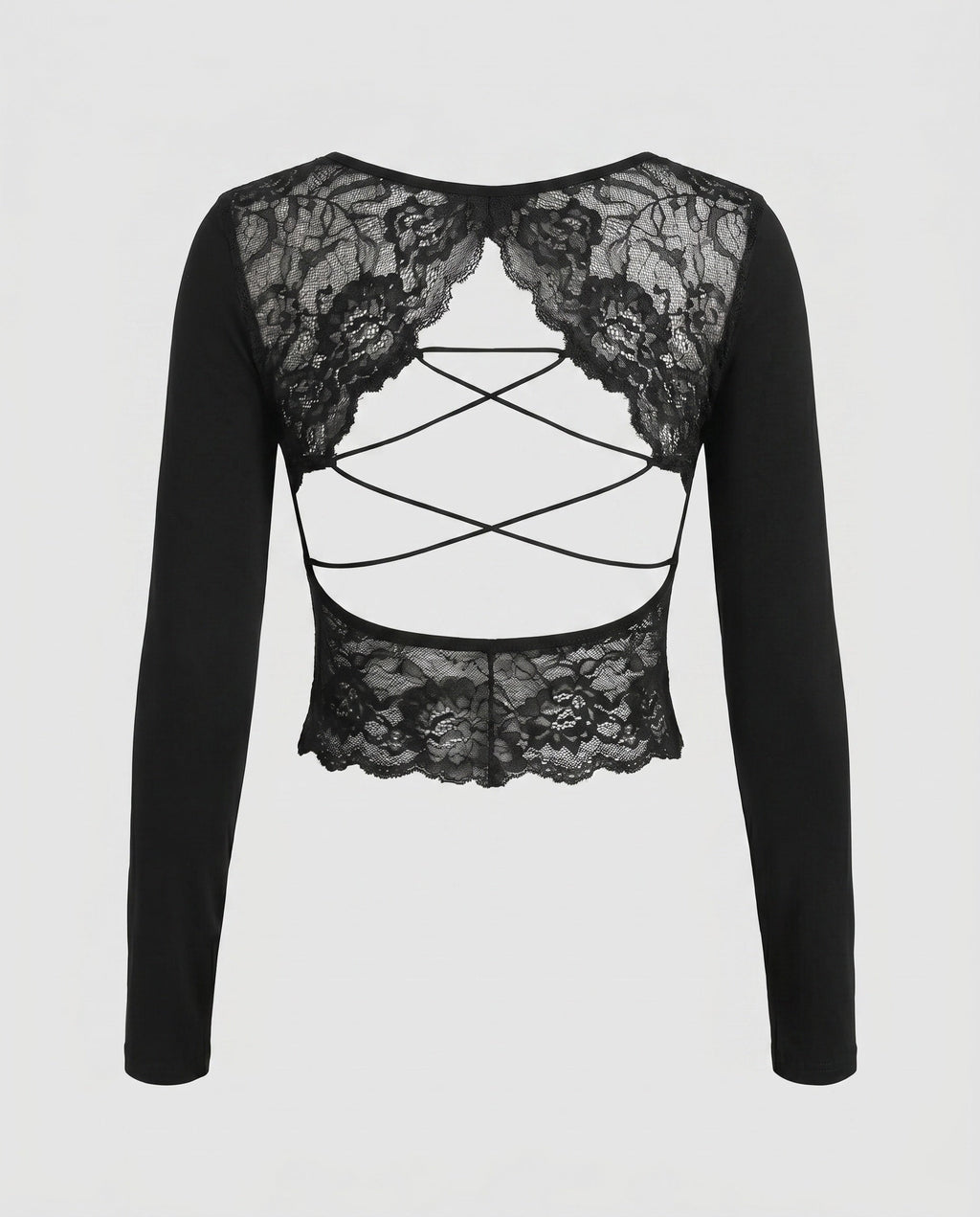 Women's Long Sleeve Shirt with Elegant Lace Back Detail