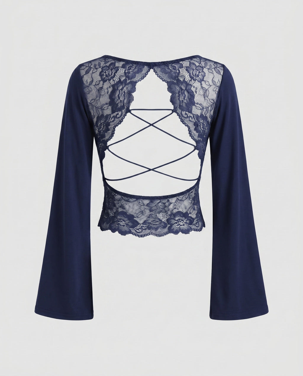 Women's Long Sleeve Shirt with Delicate Lace Back