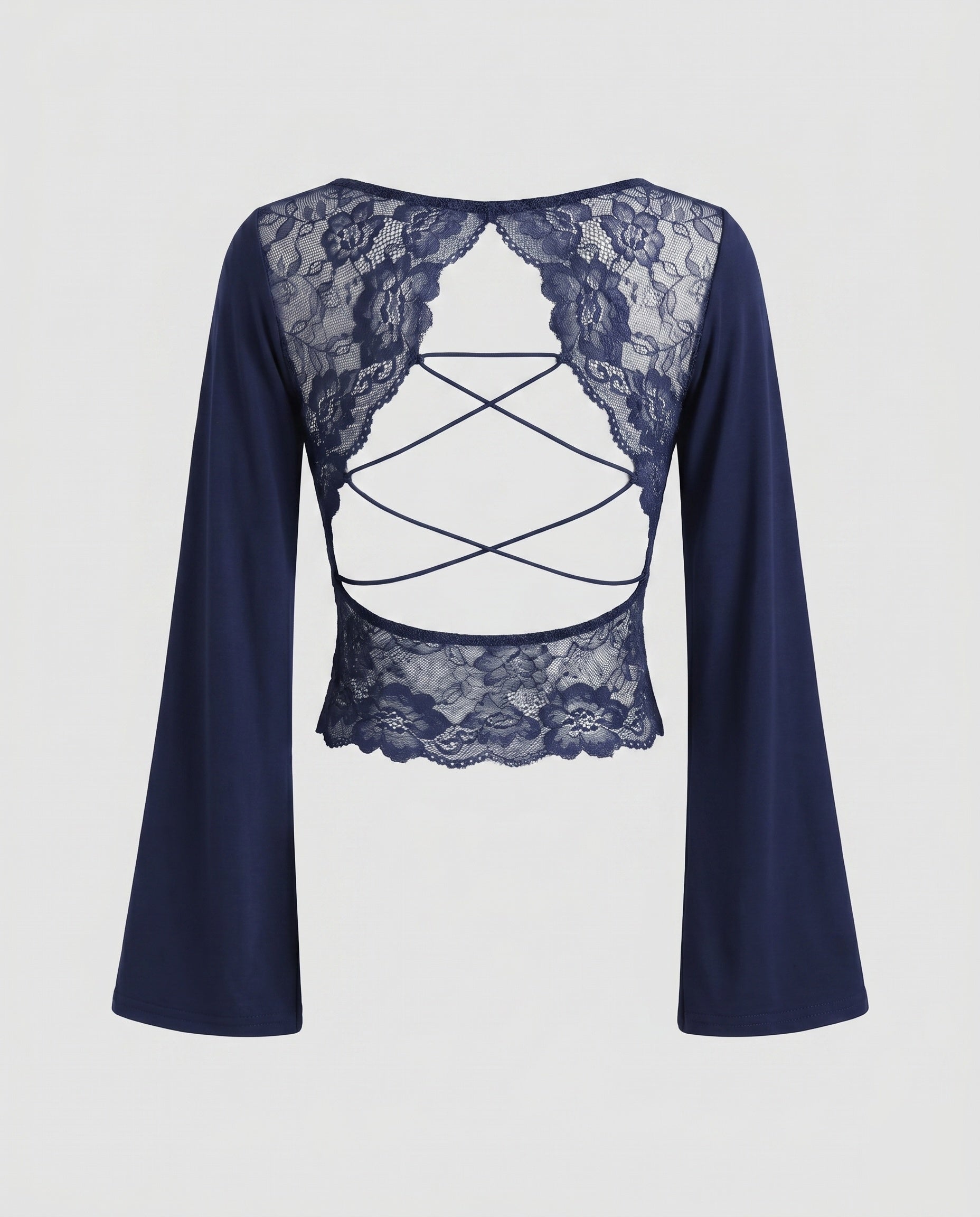 Women's Long Sleeve Shirt with Delicate Lace Back