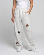 Women's Loose Casual Pants with Playful Animal Designs - Lower Body View