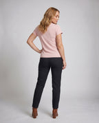 Women's Top with Decorative Bow and Delicate Lace Accents - Back View