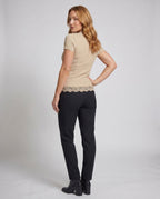 Women's Top with Elegant Lace Trim and Tailored Fit - Back View