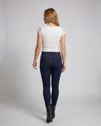 Women's Top with Elegant Lace Decoration and Playful Knot Detail - Back View