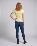 Women's Top with Sophisticated Lacing Design and Elegant Lace Insert - Back View