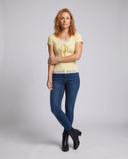 Women's Top with Sophisticated Lacing Design and Elegant Lace Insert - Front View