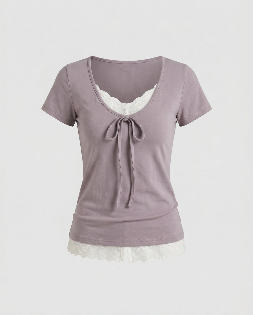 Women's Top with Sophisticated Lacing Design and Elegant Lace Insert