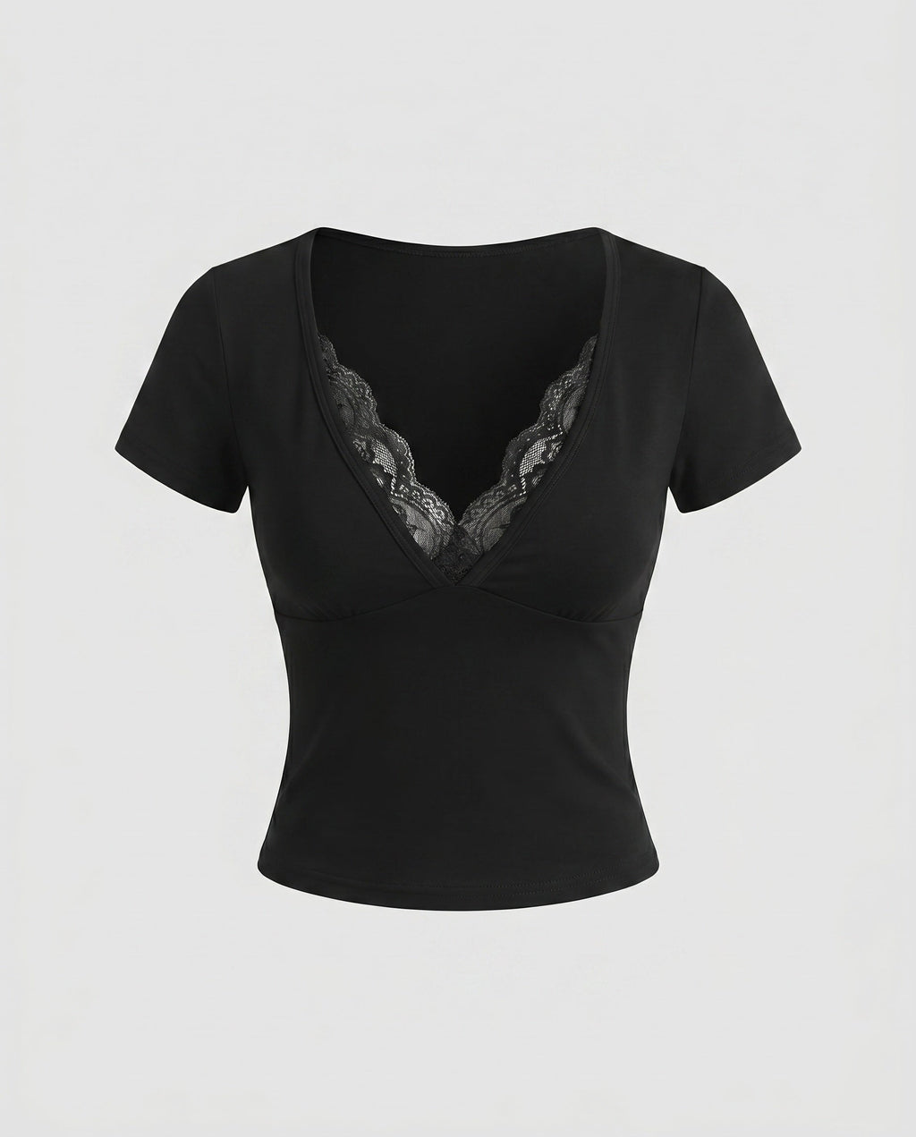 Women's Top with Lace Details and Elegant V-Neck