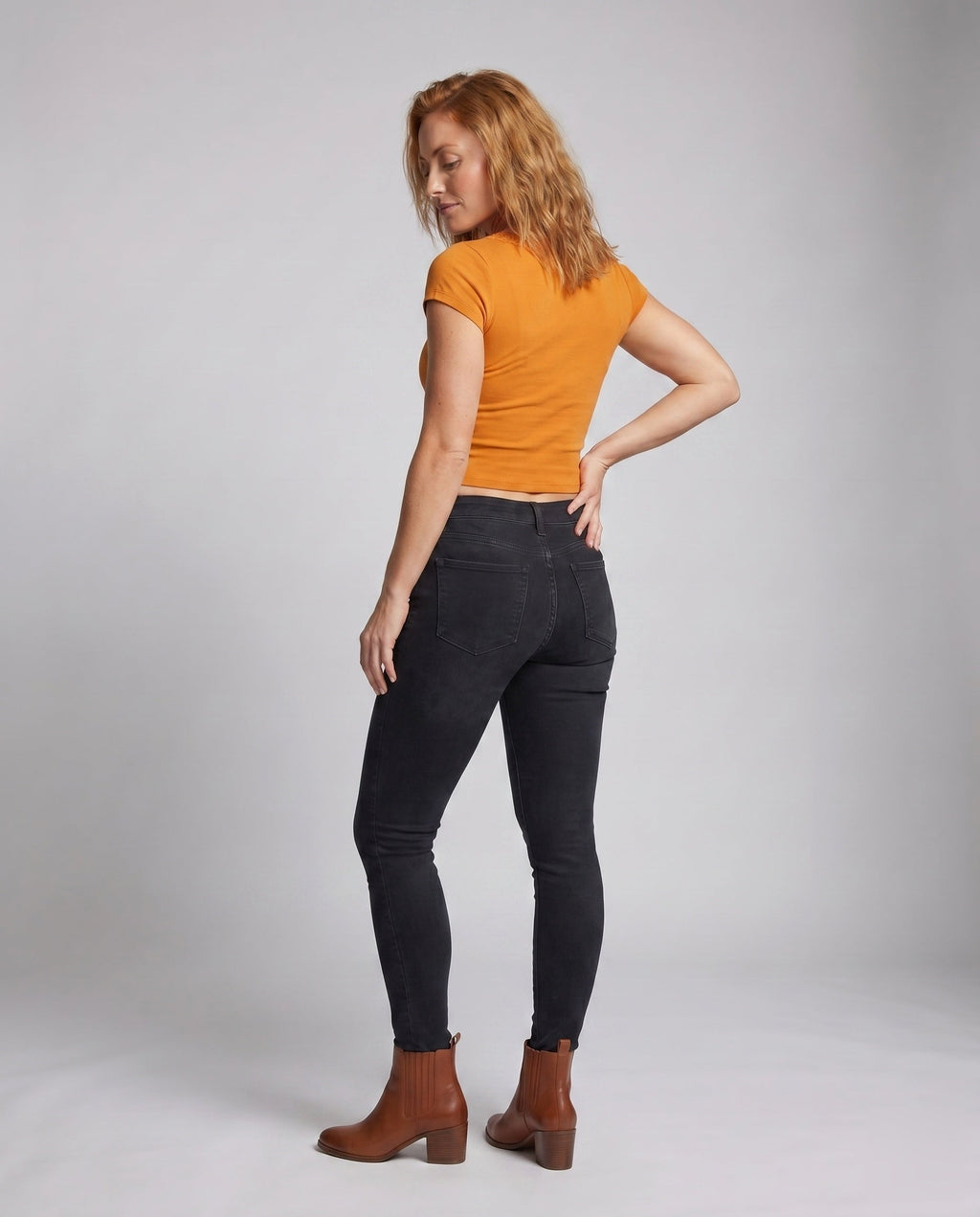 Women's Top with Lace Details and Cute Knot - Back View