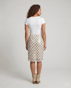 Women's Polka Dot Skirt with Lace Trim and Elastic Waistband - Back View