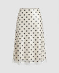 Women's Polka Dot Skirt with Lace Edge and Elastic Waistband