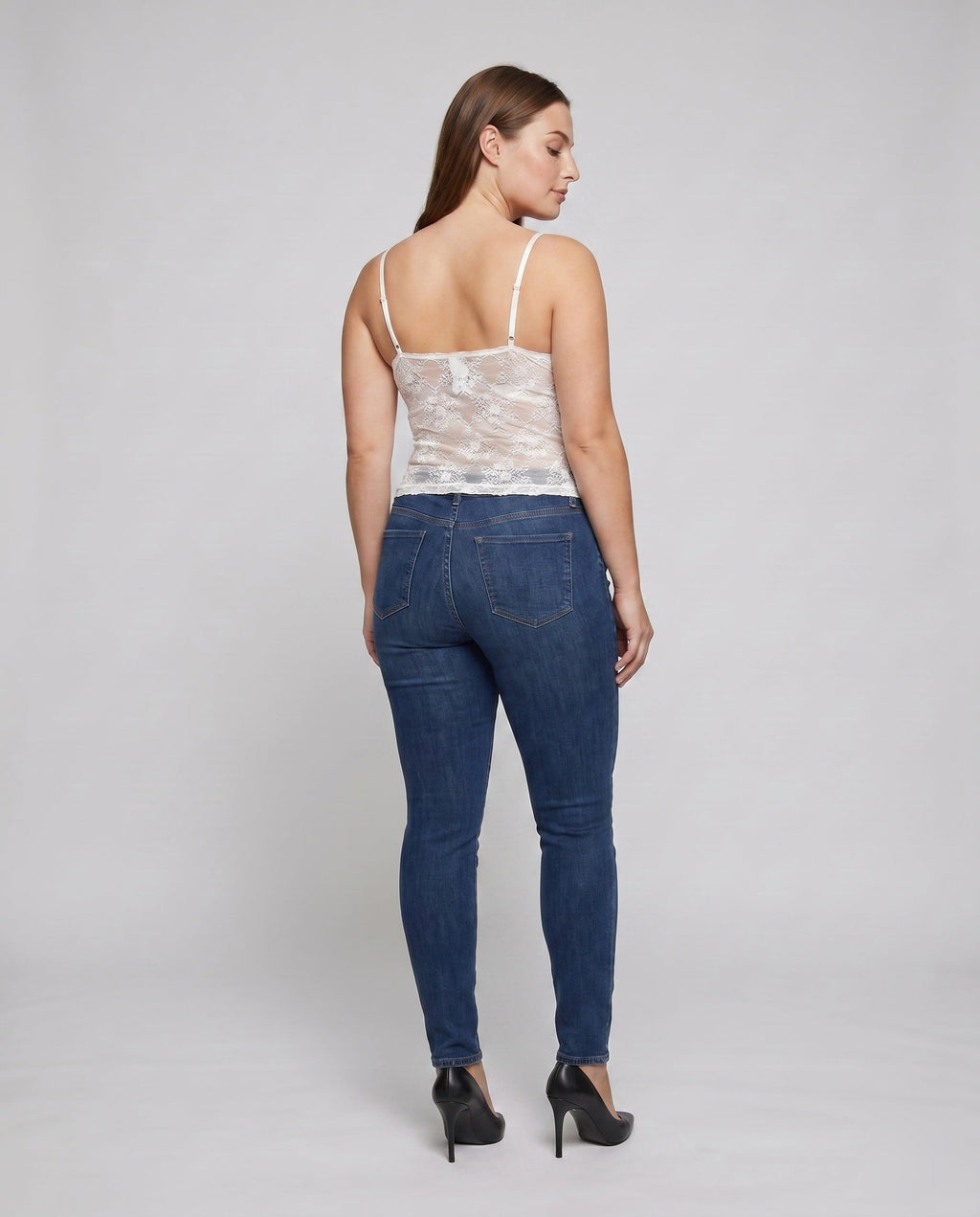 Women's Lace Camisole with Elegant V-Neck - Back View