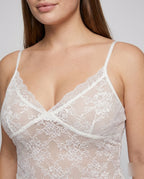 Women's Lace Camisole with Elegant V-Neck - Close-Up Detail