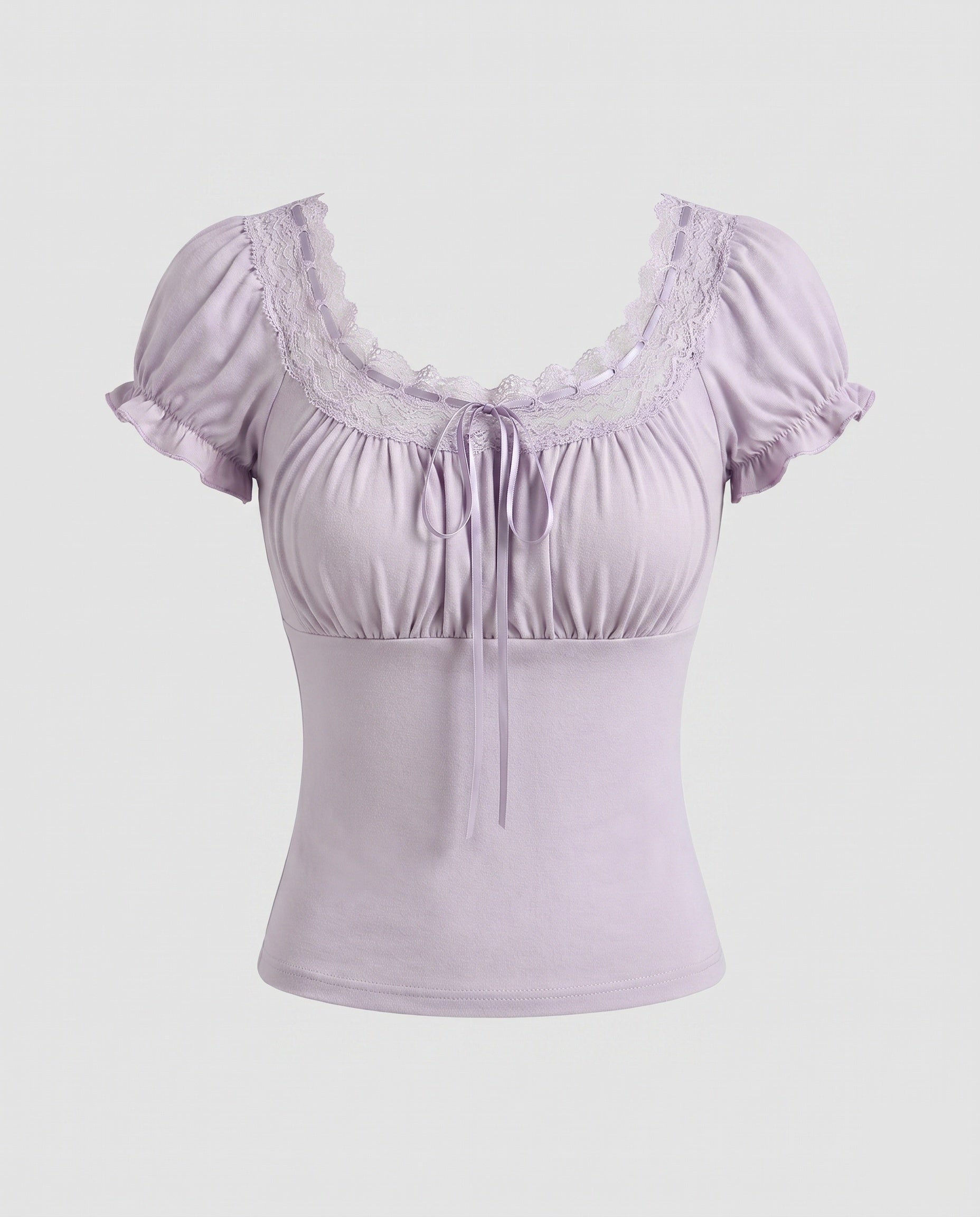 Women's Lace Blouse with Romantic Ruffle Details