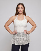 Women's Lace Dress with Seductive Cut - Upper Body View