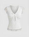 Women's Lace Top with Decorative Lacing