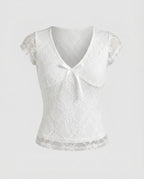 Women's Lace Top with Decorative Lacing