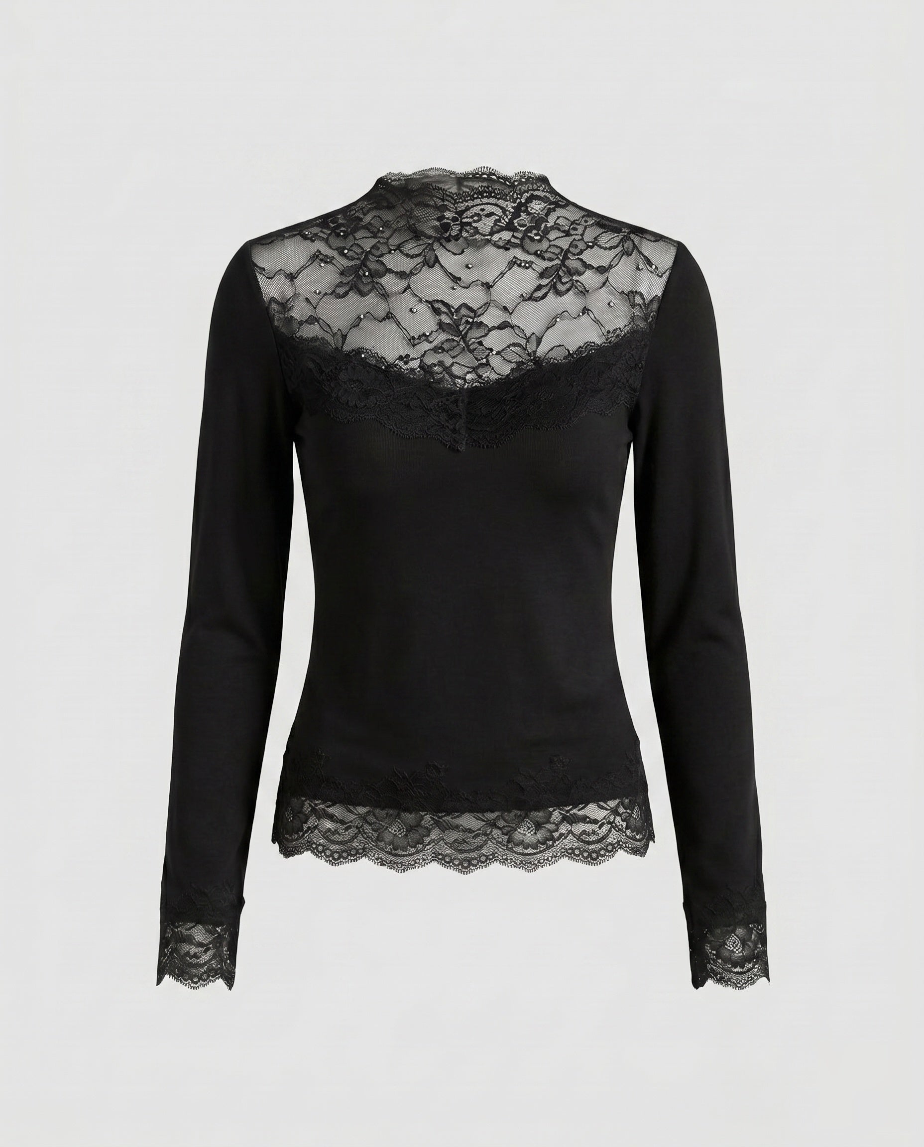 Women's Lace Top with Elegant Long Sleeve Design