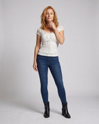 Women's Lace Top with Elegant Lacing - Front View