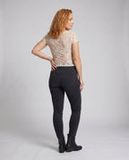 Women's Lace Top with Floral Pattern and Round Neckline - Back View