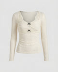 Women's Lace Top with Creative Draping Design