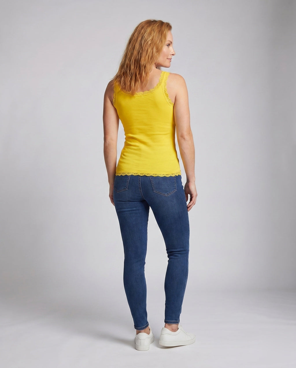 Women's Tops with Lace Details and Playful Knot - Back View