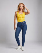 Women's Tops with Lace Details and Playful Knot - Front View