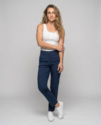 Women's Tank Top with Decorative Lace Trim and Button Placket - Front View