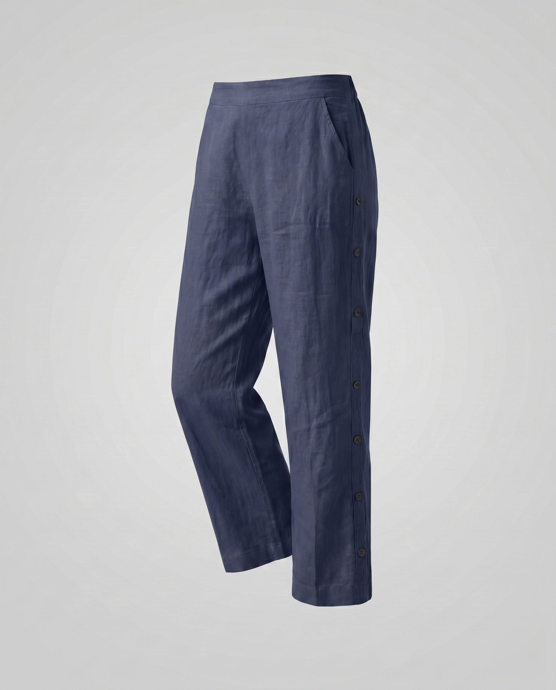Women's Comfortable Summer Pants with Side Button Details