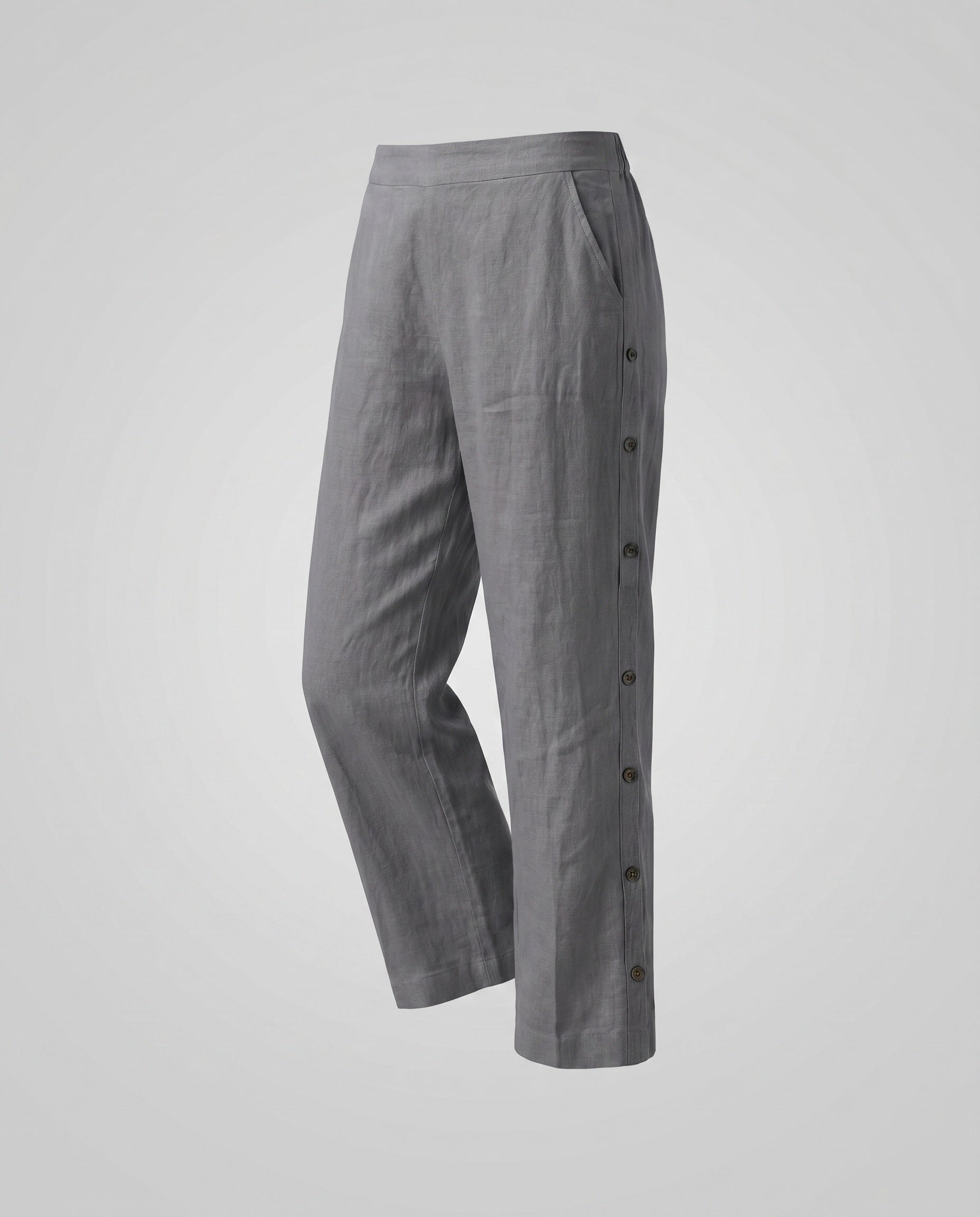 Women's Comfortable Summer Pants with Side Button Details
