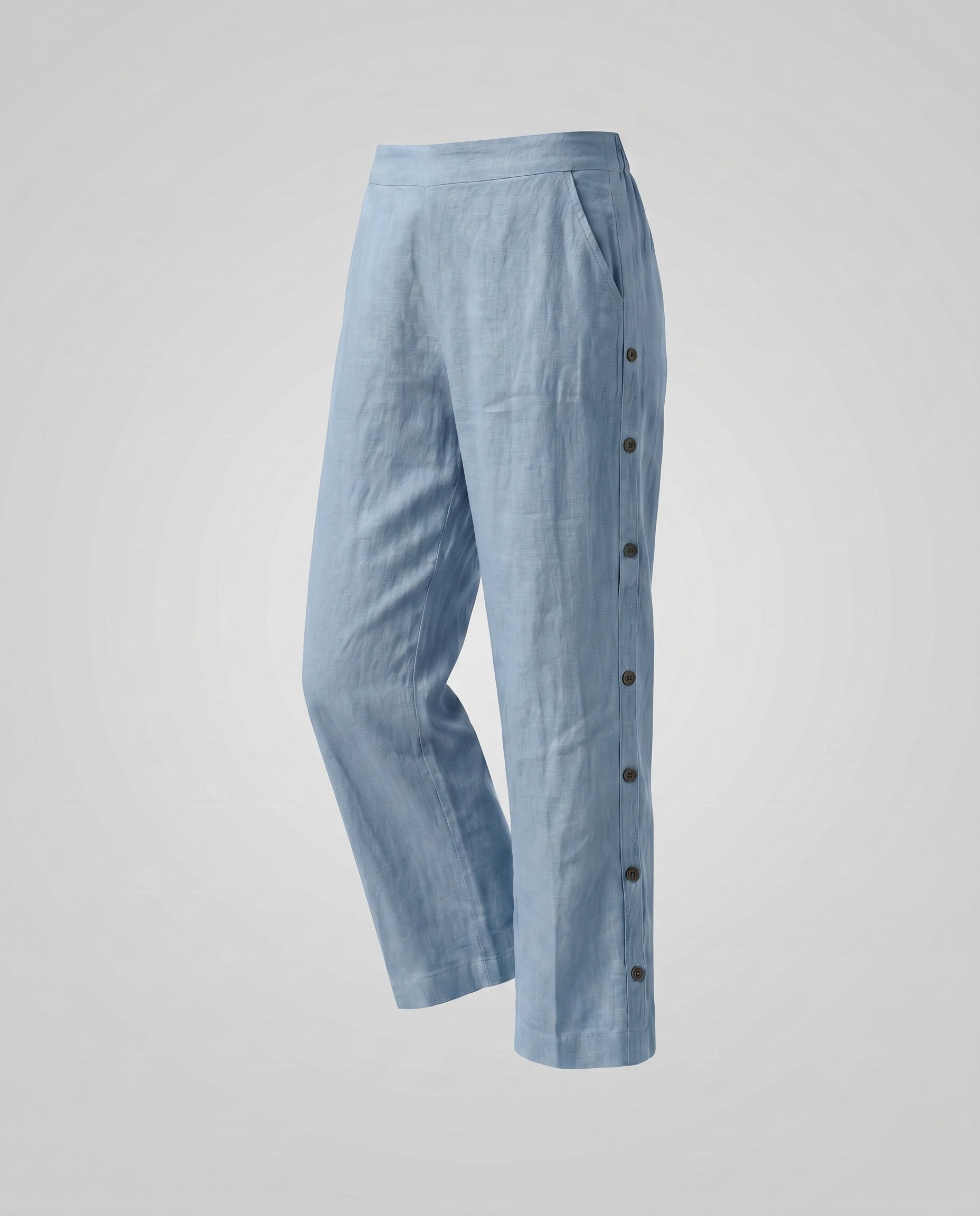 Women's Comfortable Summer Pants with Side Button Details