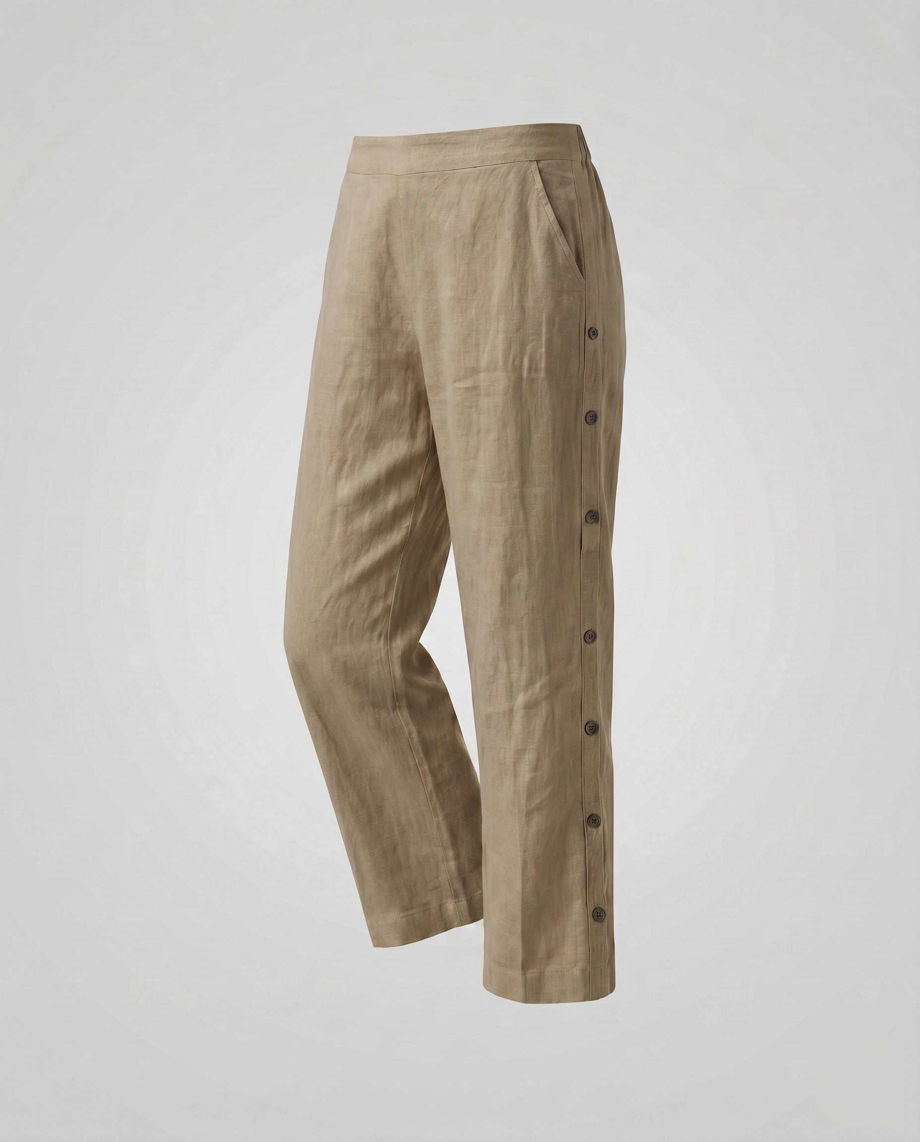 Women's Comfortable Summer Pants with Side Button Details