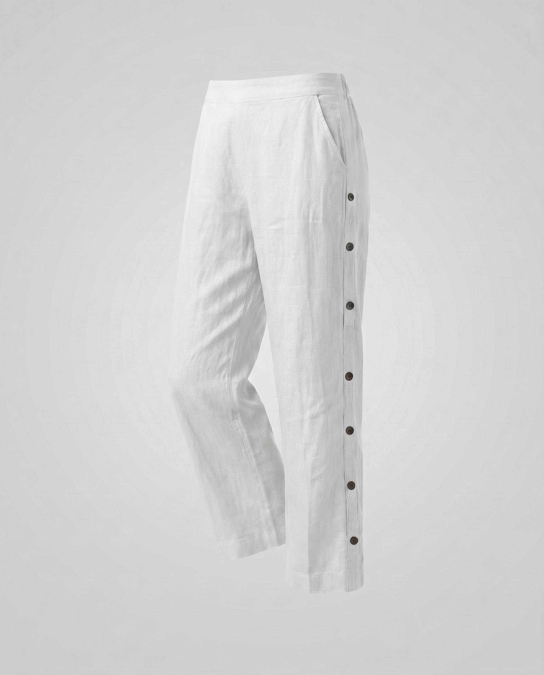 Women's Comfortable Summer Pants with Side Button Details
