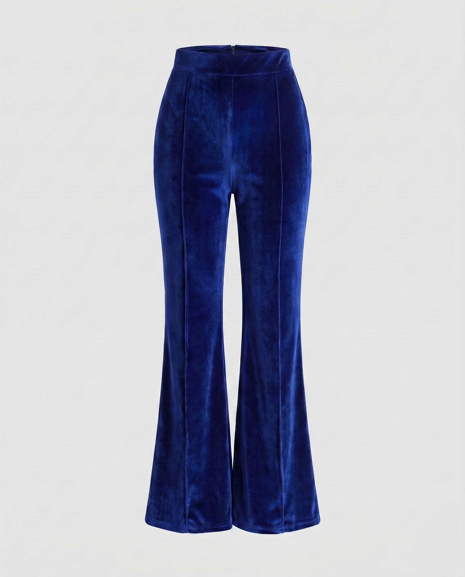 Women's Elegant Velvet Pants with High Waist and Wide Flared Leg