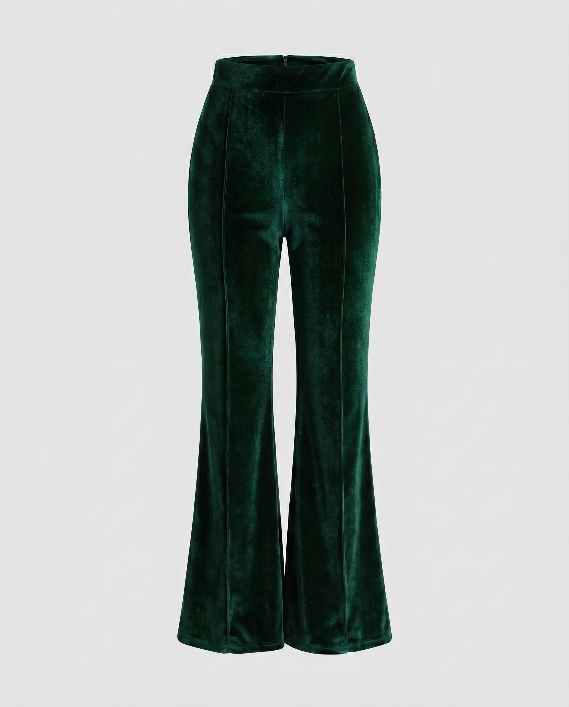 Women's Elegant Velvet Pants with High Waist and Wide Flared Leg