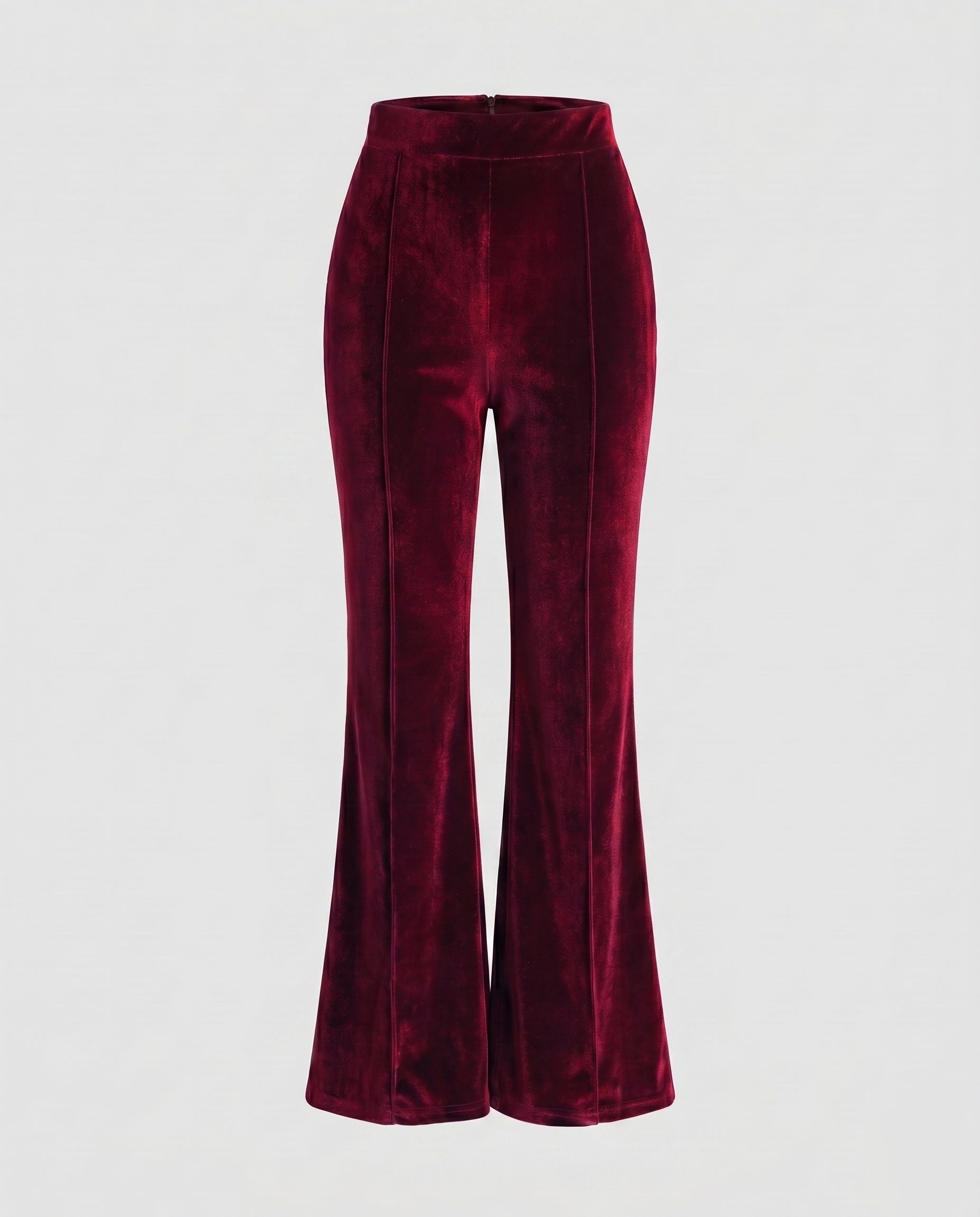 Women's Elegant Velvet Pants with High Waist and Wide Flared Leg