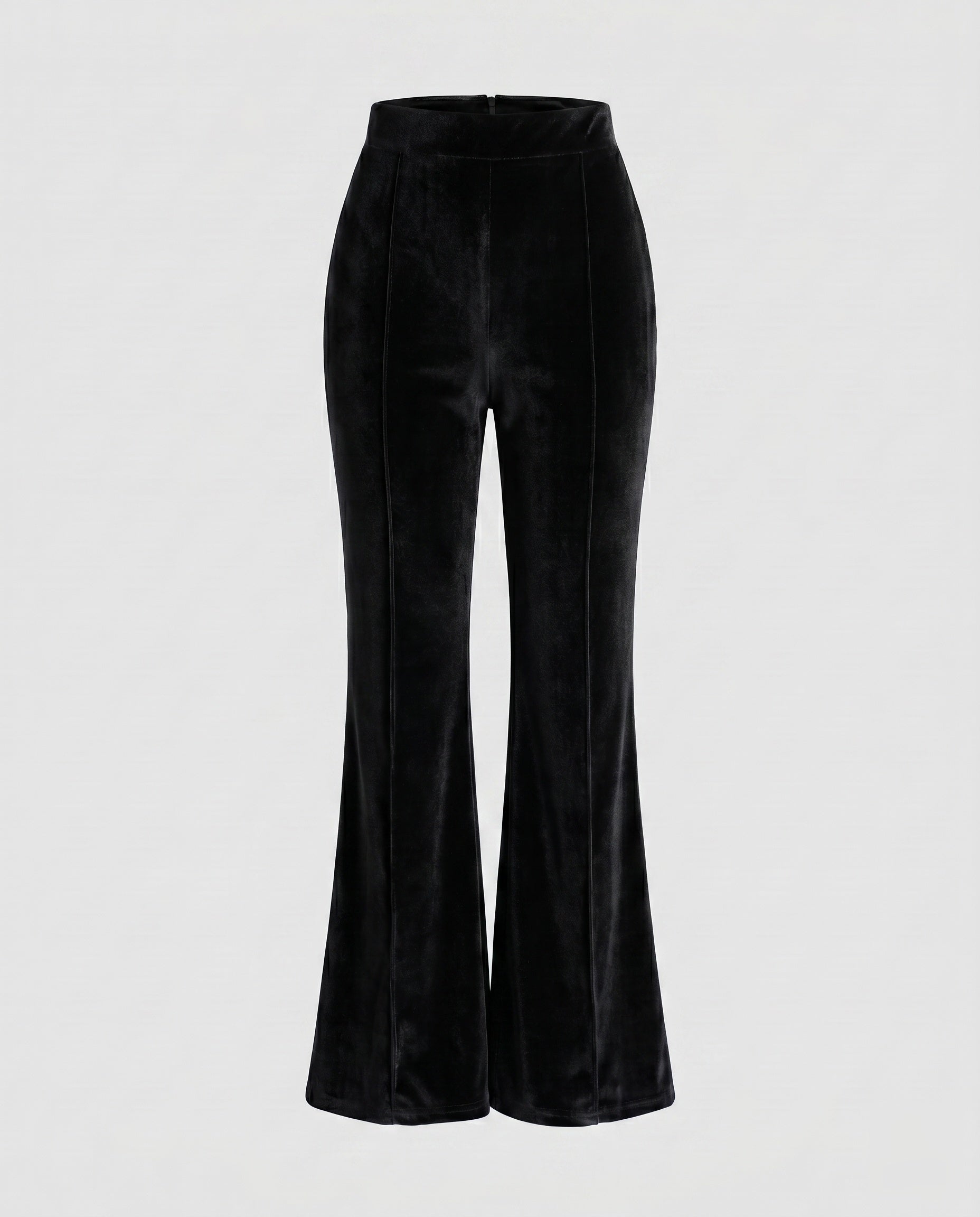 Women's Elegant Velvet Pants with High Waist and Wide Flared Leg