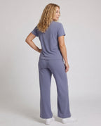 Women's Casual Lounge Set with Comfortable Elastic Waistband - Back View