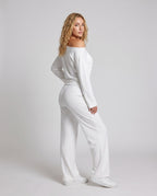 Women's Casual Lounge Set with Loose Fit and Drawstring - Front View