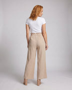 Women's Fashionable Wide Harem Pants with Elastic Waistband - Back View