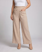 Women's Fashionable Wide Harem Pants with Elastic Waistband - Lower Body View
