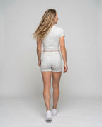 Women's Sporty Short-Sleeve Set made of Soft Cotton Blend Fabric - Back View