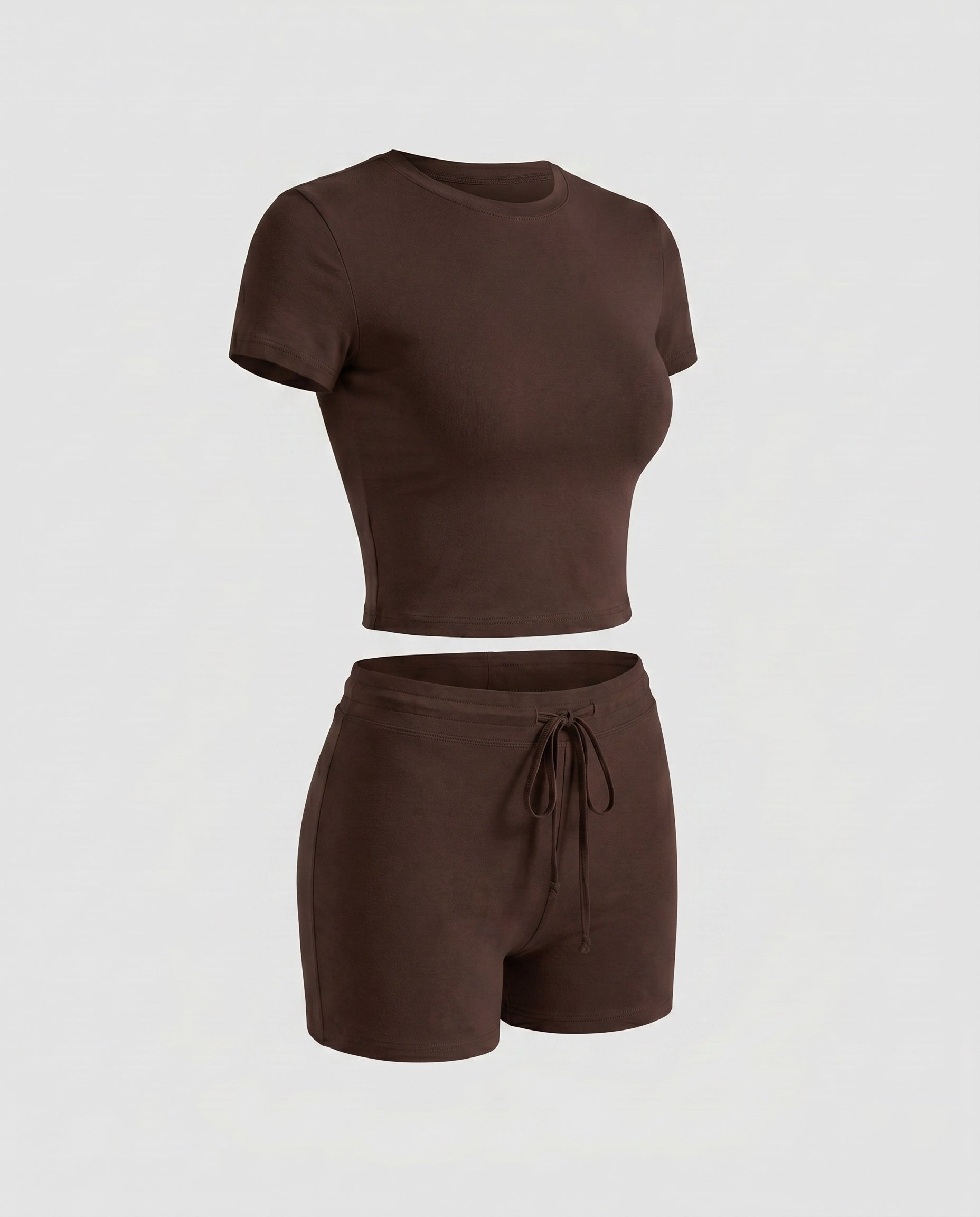 Women's Sporty Short-Sleeve Set made of Soft Cotton Blend Fabric