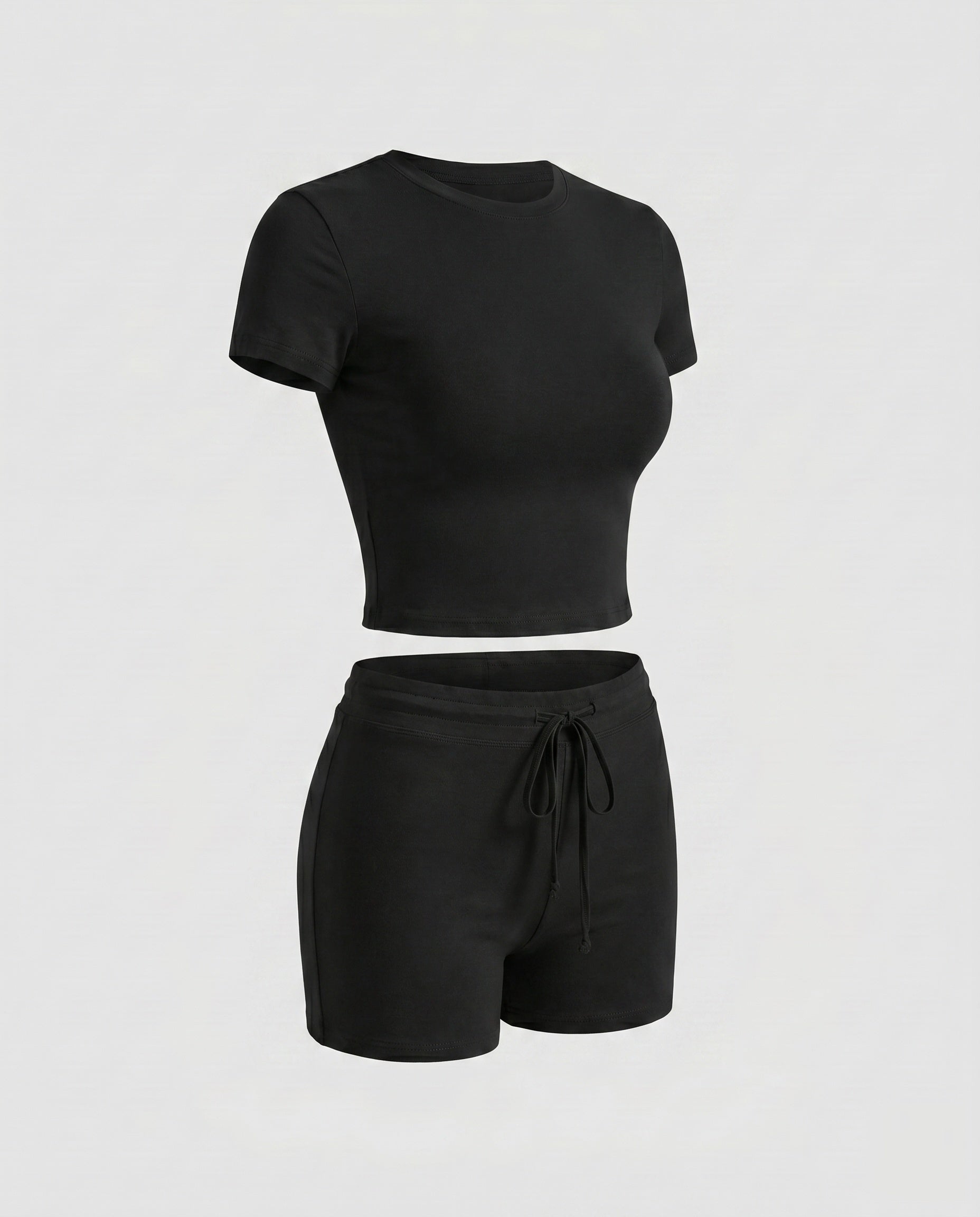 Women's Sporty Short-Sleeve Set made of Soft Cotton Blend Fabric